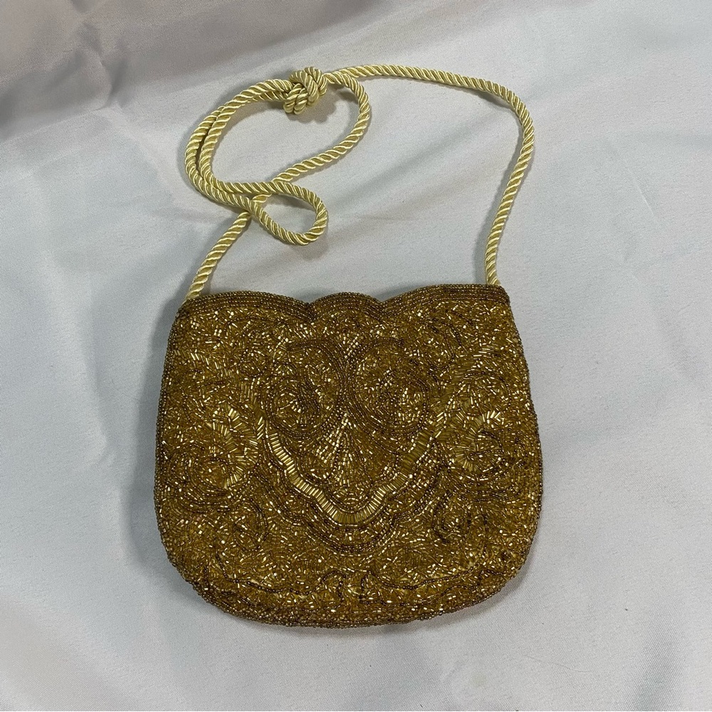 Vintage Bechamel gold beaded evening bag